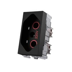 Tomada 2P+T 20A 250V Carbon Black 220V Aura Margirius - Broketto Materiais Elétricos