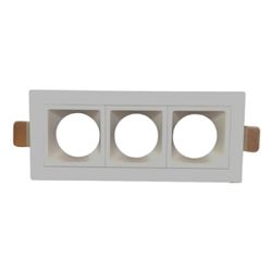 Spot Embutir 3 Focos Mini Dicroica Mr11 Quadrado Recuado - Broketto Materiais Elétricos