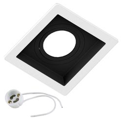 Spot Embutir MR16 Dicroica Quadrado Branco com Recuo Preto - Broketto Materiais Elétricos
