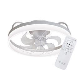 Luminária Plafon Ventilador de Teto Air Ivory Orbital Bivolt - Broketto Materiais Elétricos
