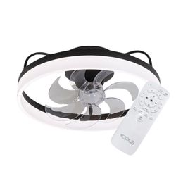 Luminária Plafon Ventilador de Teto Air Black Ivory Orbital - Broketto Materiais Elétricos