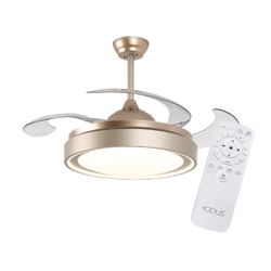 Ventilador de Teto Air Gold Retrátil Dourado Bivolt - Broketto Materiais Elétricos