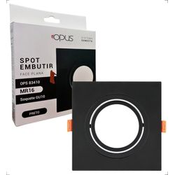 Spot De Embutir Mr16 Dicroica Quadrado Plano Preto - Broketto Materiais Elétricos