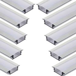 Kit 10 Perfis 1 Metro P/ Fita Led Slim Embutir 24x7 Alumínio - Broketto Materiais Elétricos