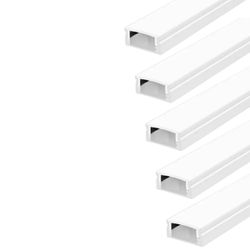Kit 05 Perfis 1 Metro P/ Fita Led Slim Sobrepor 17x7 Branco - Broketto Materiais Elétricos