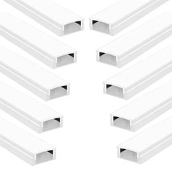Kit 10 Perfis 1 Metro P/ Fita Led Slim Sobrepor 17x7 Branco - Broketto Materiais Elétricos