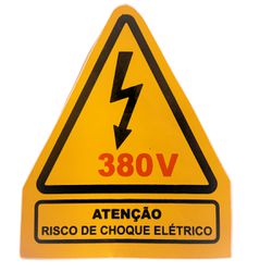 Adesivo Atenção Risco De Choque Elétrico Placa Sinalização 380v - Broketto Materiais Elétricos