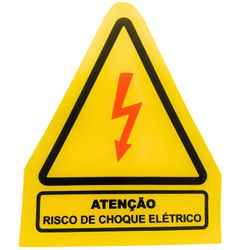 Adesivo Atenção Risco De Choque Elétrico Placa Sinalização Raio - Broketto Materiais Elétricos