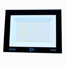 Refletor Led Holofote 200W IP66 3000K Branco Quente Bivolt - Broketto Materiais Elétricos