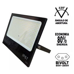 Refletor LED 400W SMD Holofote Prova Dagua 6500K IP66 Bivolt - Broketto Materiais Elétricos