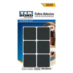 Feltro Adesivo Protetor Quadrado 30mm Cartela Com 12 Unidades - Broketto Materiais Elétricos