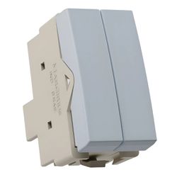 Módulo Interruptor Duplo Paralelo Cinza Sleek Margirius - Broketto Materiais Elétricos