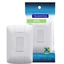 Conjunto Placa 4x2 e Interruptor Simples 6a Aria Tramontina - Broketto Materiais Elétricos