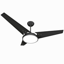 Ventilador Teto Ventex Noronha 3 Pás Preto C/ Luminária 127V