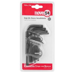 Jogo de Chaves Torx T-10 a T-50 9 Peças Nove54 - Broketto Materiais Elétricos