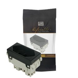 Módulo Tomada 2p+t 20a Preto Refinatto Weg - Broketto Materiais Elétricos