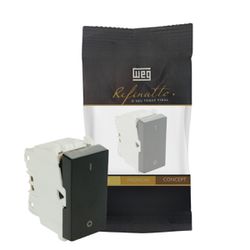 Módulo Interruptor Bipolar Simples Preto 10a Weg Refinatto - Broketto Materiais Elétricos