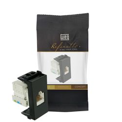 Módulo Tomada De Rede Rj45 Cat.5e Preto Refinatto Weg - Broketto Materiais Elétricos