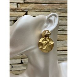 Brinco Circ Escovado Dourado - 3885401006201 - B.S ACESSORIOS E PRESENTES