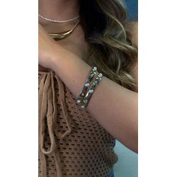 Brac Quad Pérola Dourado - 3885741006201 - B.S ACESSORIOS E PRESENTES