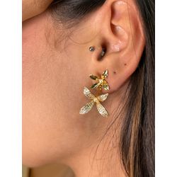 Bricno 2 Flores Dourado - 3885660006201 - B.S ACESSORIOS E PRESENTES