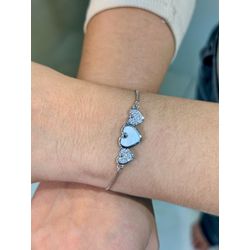 Pulseira 3 Coracao 22048 Prata - 3885023012701 - B.S ACESSORIOS E PRESENTES