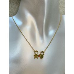 Colar Casal Coração Dourado - 3886741006201 - B.S ACESSORIOS E PRESENTES