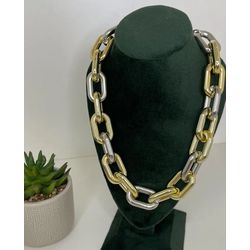 Colar Elos G Bicolor - 3886750017115 - B.S ACESSORIOS E PRESENTES