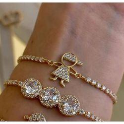 Pulseira Ajustável Menino 210011 Dourado - 3886846... - B.S ACESSORIOS E PRESENTES