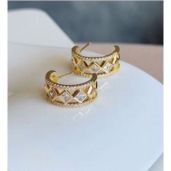 Argola Crav Strass 210162 Dourado - 3886840006201 - B.S ACESSORIOS E PRESENTES