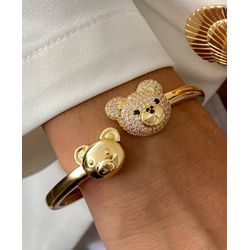 Bracelete Urso Cravej Dourado - 3845415006201 - B.S ACESSORIOS E PRESENTES