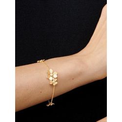 Pulseira Flores 3 Pet 102077 Dourado - 38850050062... - B.S ACESSORIOS E PRESENTES