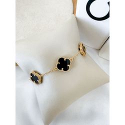 Pulseira Trevo Per 290023 Dourado/preto - 38850160... - B.S ACESSORIOS E PRESENTES