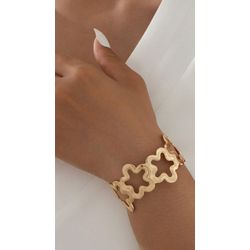 Bracelete Flor Vazada Dourado - 3887587006201 - B.S ACESSORIOS E PRESENTES