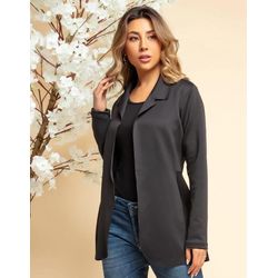 Blazer Neoprene Longo Preto - F-191 - VITRINE SHOPS