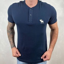 Camiseta Henley Abercrombie Azul Marinho - A-2097 - VITRINE SHOPS