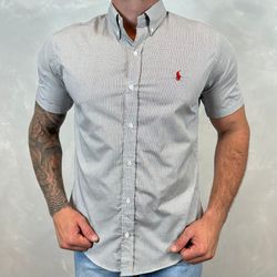 Camisa Manga Curta PRL Micro Xadrez Cinza - 30109 - VITRINE SHOPS