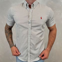 Camisa Manga Curta PRL Micro Xadrez Cinza ⭐ - 3011... - DROPA AQUI