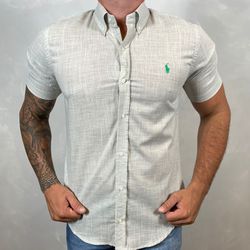 Camisa Manga Curta Linho PRL Cinza - 30180 - DROPA AQUI