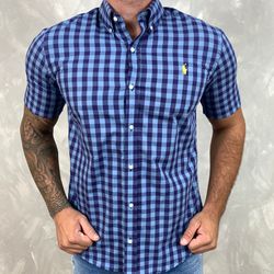 Camisa Manga Curta PRL Xadrez Azul - 30205 - DROPA AQUI