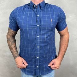 Camisa Manga Curta PRL Xadrez Azul - 30303 - DROPA AQUI