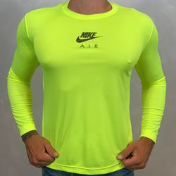 Camiseta Nike Dry Fit Manga Longa Verde - 3463 - DROPA AQUI