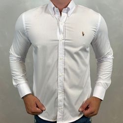 Camisa Manga Longa PRL Branco - 40001 - REI DO ATACADO
