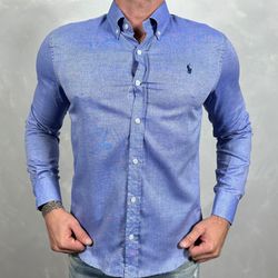 Camisa Manga Longa PRL Azul ⭐ - 40199 - DROPA AQUI