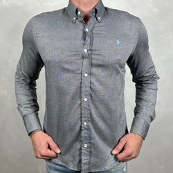 Camisa Manga Longa PRL Cinza ⭐ - 40225 - DROPA AQUI