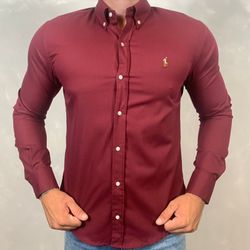 Camisa Manga Longa PRL Vinho - 40416 - LOJA VIPIX