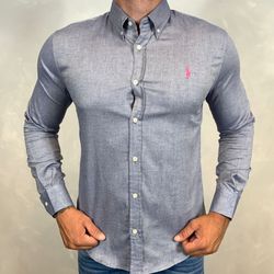 Camisa Manga Longa PRL Azul - 40434 - REI DO ATACADO