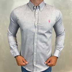 Camisa Manga Longa PRL Cinza - 40439 - DROPA AQUI