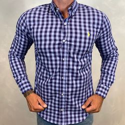 Camisa Manga Longa PRL Xadrez Azul - 40457 - VITRINE SHOPS