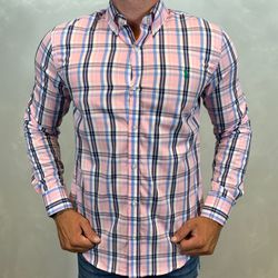 Camisa Manga Longa PRL Xadrez Rosa - 40481 - DROPA AQUI